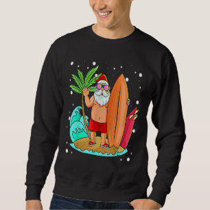 Summer Santa Claus Christmas Mele Kalikimaka Aloha Sweatshirt