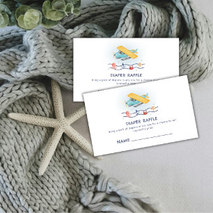 Summer Sea Airplane Diaper Raffle Baby Shower Enclosure Card