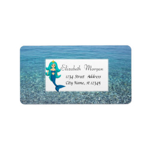 Summer, Sea, Ocean, Mermaid Label