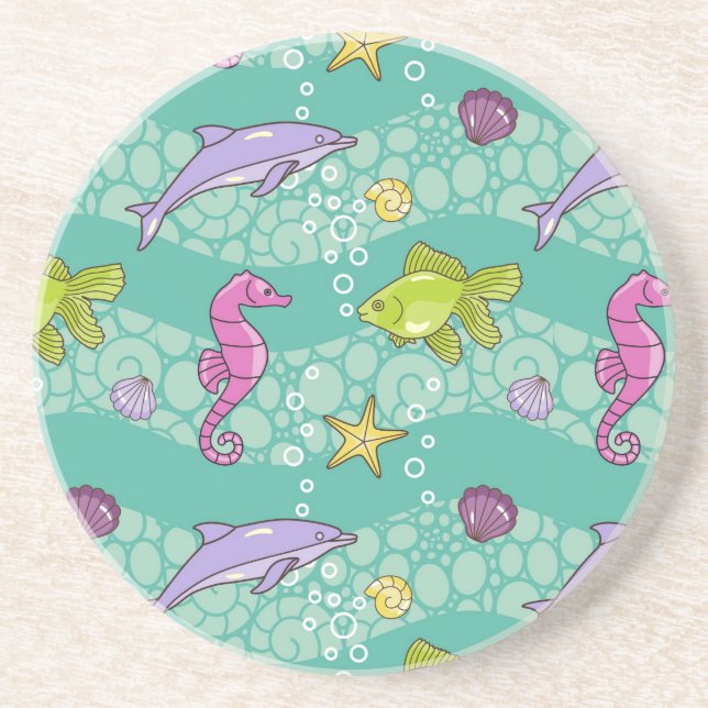 Summer Sea Pattern Coaster (Front)