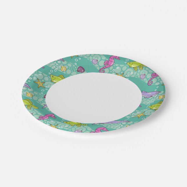 Summer Sea Pattern Paper Plate (Angled)