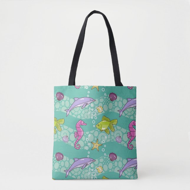 Summer Sea Pattern Tote Bag (Front)