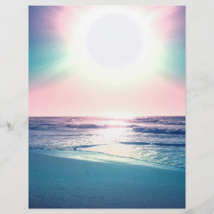 Summer Sea Sunset Tropical Beach Photo Custom Letterhead