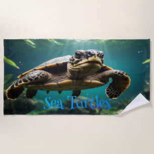 Summer Sea Turtle Beachside Beach Towel