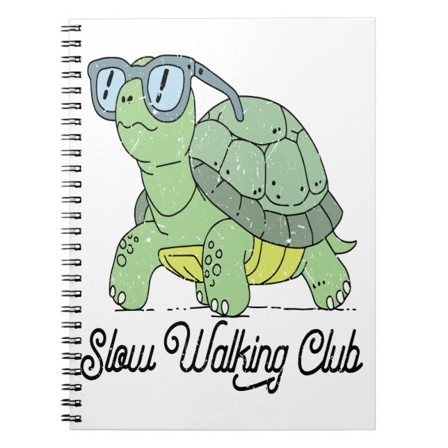 Summer Sea Turtle Floral Boho Flower Notebook (Front)