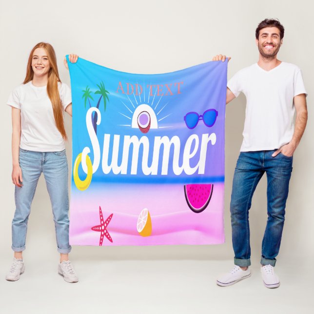 Summer sea vacation fleece blanket (In Situ)