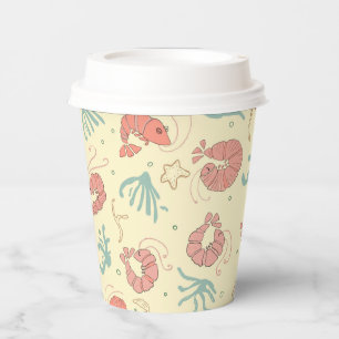 Summer Seafood Party Shrimp Design Paper Cups