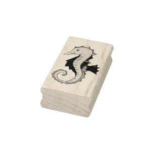 Summer Seahorse Sea Horse Seahorses Rubber Stamp