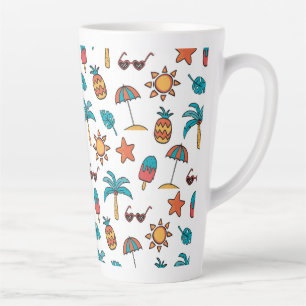 Summer Seamless Pattern Background Latte Mug