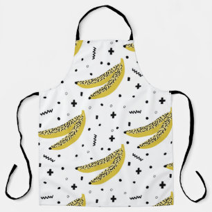 Summer seamless pattern with bananas in pop art st apron