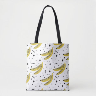 Summer seamless pattern with bananas in pop art st tote bag