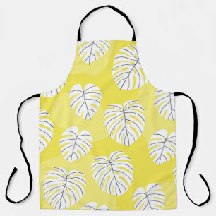 Summer seamless pattern with white stylised monste apron