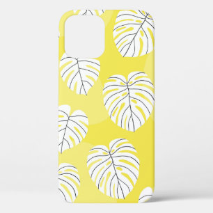 Summer seamless pattern with white stylised monste iPhone 12 case