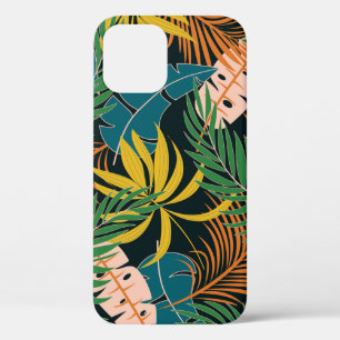 Summer seamless tropical pattern with bright yello iPhone 12 case