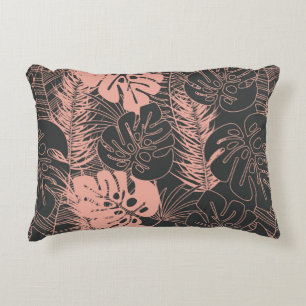 Summer seamless tropical pattern with monstera pal decorative cushion