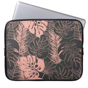 Summer seamless tropical pattern with monstera pal laptop sleeve