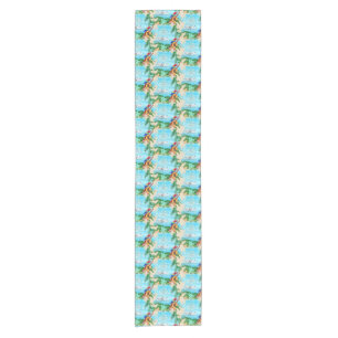 Summer Seaplane Tropical Beach Coastal Short Table Runner