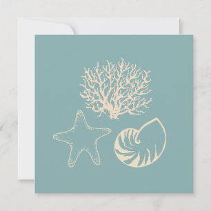 Summer Seashell  Beach Party Invitations