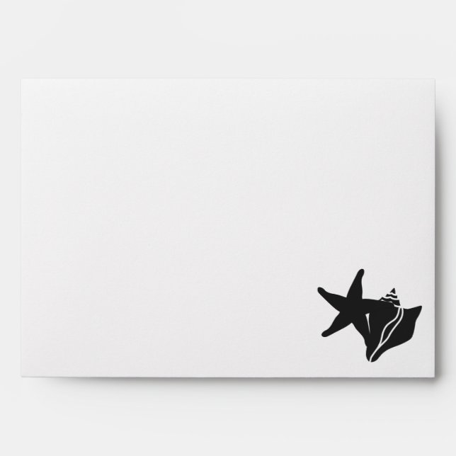 Summer Seashells in Black Envelopes (Front)