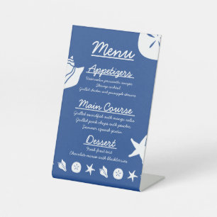 Summer Seashells in Blue Pedestal Sign