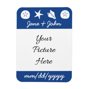 Summer Seashells in Blue Save-the-Date Magnet