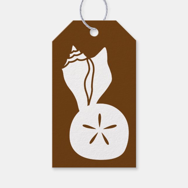 Summer Seashells in Chocolate Gift Tag (Front)