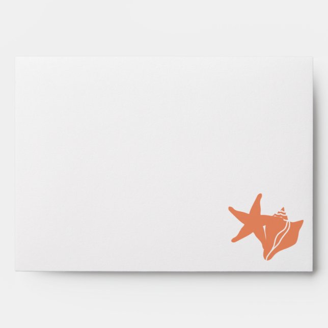 Summer Seashells in Coral Envelopes (Front)