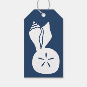 Summer Seashells in Navy Gift Tag