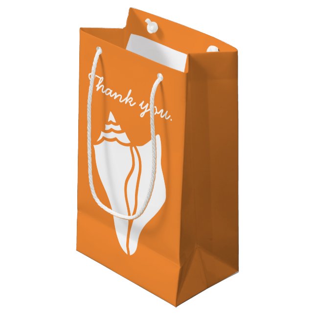 Summer Seashells in Orange Gift Bag (Front Angled)