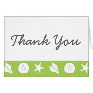 Summer Seashells in Peridot Thank You Card