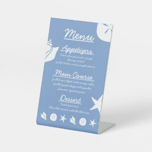 Summer Seashells in Periwinkle Pedestal Sign