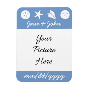 Summer Seashells in Periwinkle Reminder Magnet