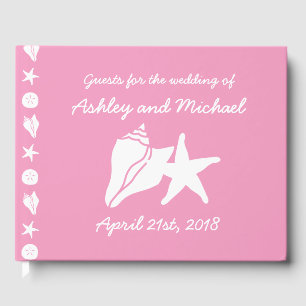 Summer Seashells in Petal Pink Guest Book