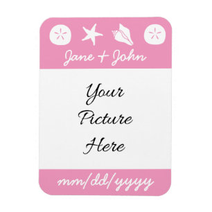Summer Seashells in Petal Pink Reminder Magnet