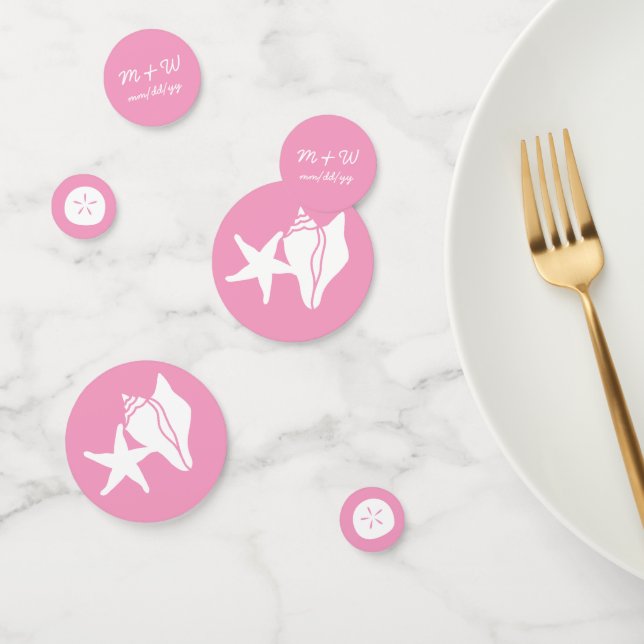 Summer Seashells in Petal Pink Table Confetti (Group)