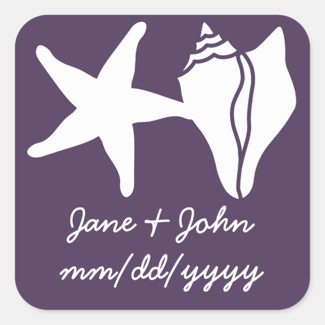 Summer Seashells in Purple Sticker (Front)
