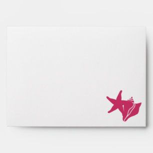 Summer Seashells in Raspberry Envelopes