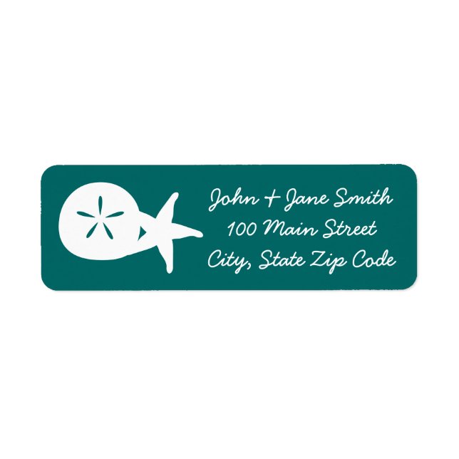 Summer Seashells in Teal Return Address Label (Front)