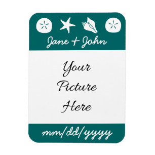 Summer Seashells in Teal Save-the-Date Magnet