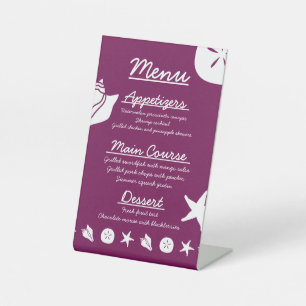 Summer Seashells in Wine Pedestal Sign
