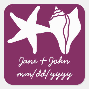 Summer Seashells in Wine Sticker