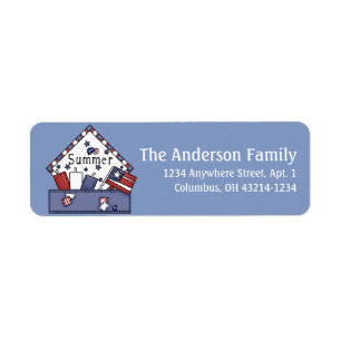 Summer Season July 4th Return Address Labels
