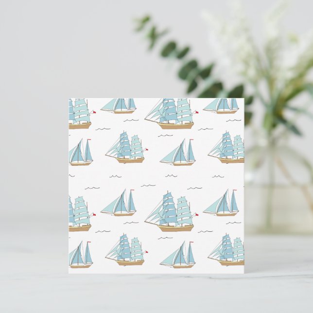 Summer Seatime Cute yachts with sail  (Standing Front)