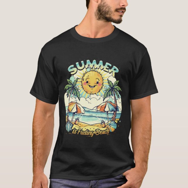 summer see beach t-shirt design template (Front)
