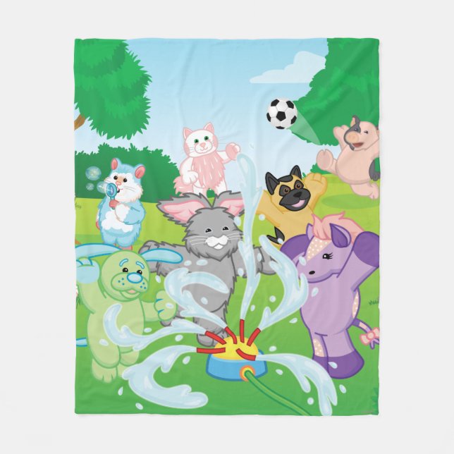 Summer Sensation Sprinkler Fleece Blanket (Front)