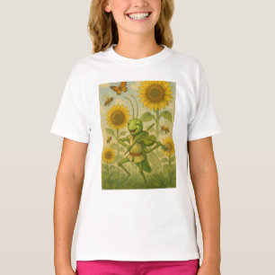 Summer Serenade: The Joyful Grasshopper Fiddler T-Shirt