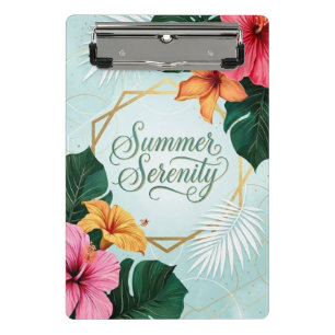 Summer Serenity Tropical Hibiscus Floral Mini Clipboard