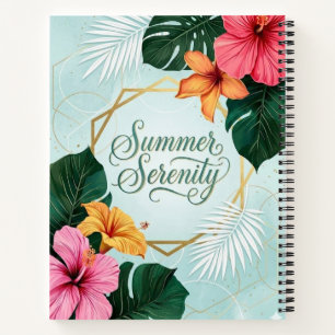 Summer Serenity Tropical Hibiscus Floral Notebook
