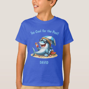 Summer Shark Birthday T-Shirt Editable