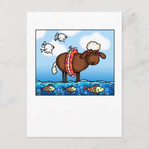 summer sheep postcard